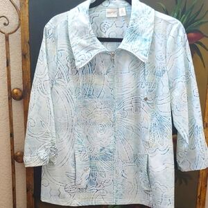 Like New Chico's Watercolor Floral Jacket